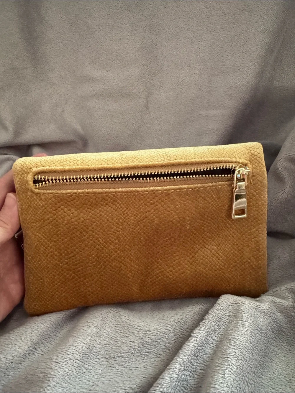Madison West Gold Velvet Envelope Crossbody/ Clutch - Women Bags